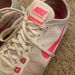 Nike Women's White and Pink Athletic Shoes